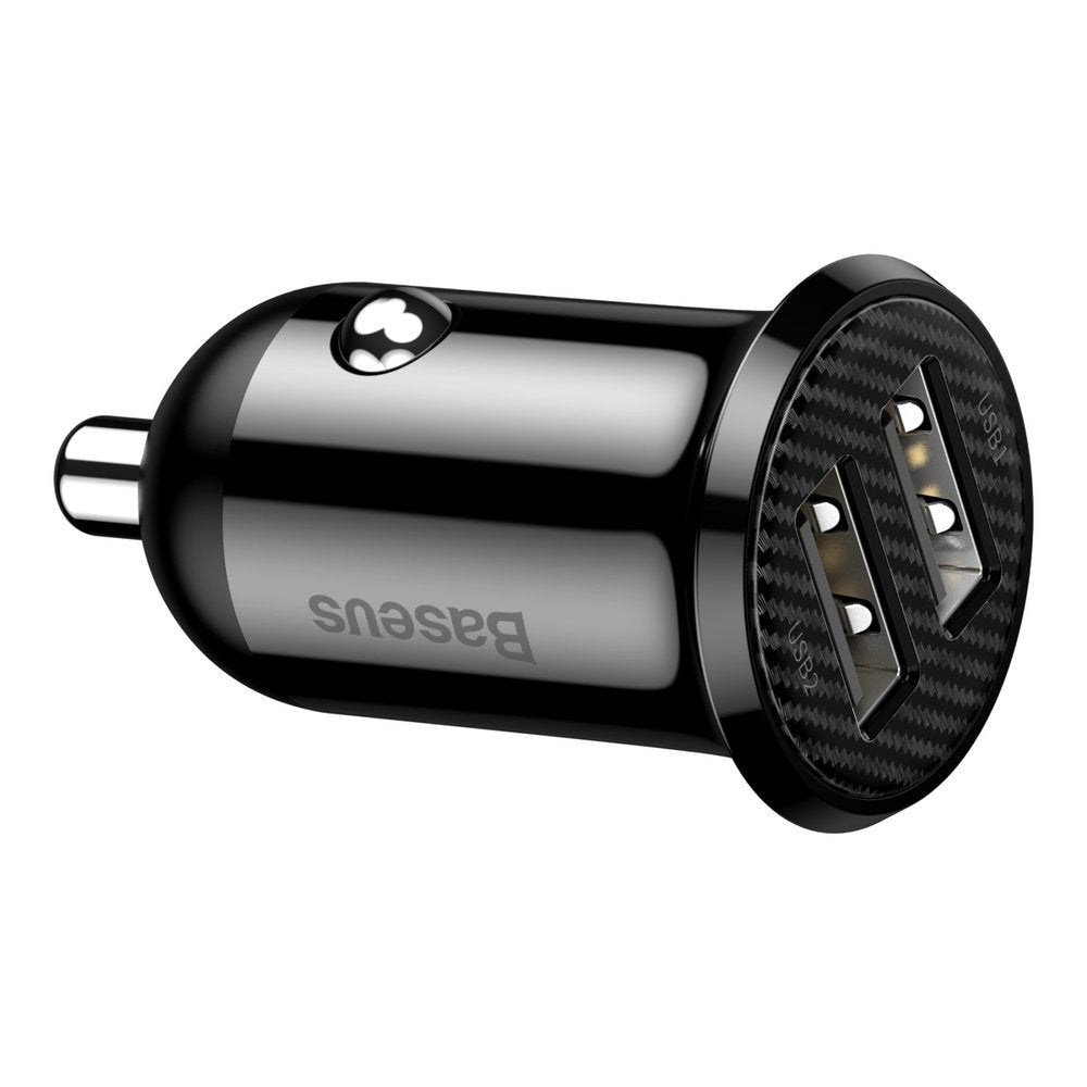 Φορτιστής αυτοκινήτου Baseus Grain Pro, 24W, 2.4A, 2 x USB-A, μαύρο CCALLP-01