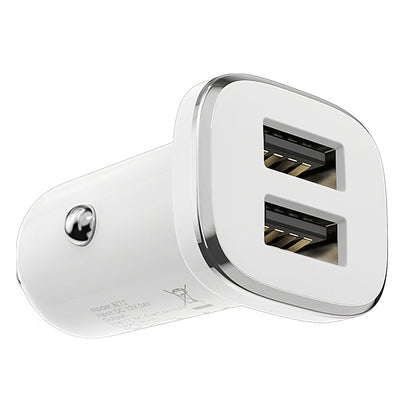 Φορτιστής αυτοκινήτου Borofone BZ12, 12W, 2.4A, 2 x USB-A, Λευκό