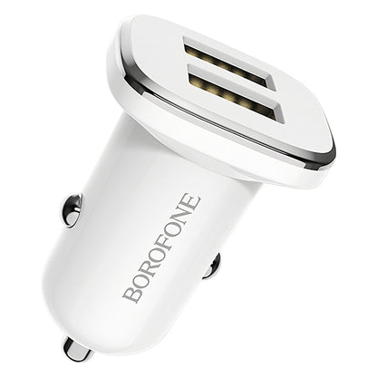 Φορτιστής αυτοκινήτου Borofone BZ12, 12W, 2.4A, 2 x USB-A, Λευκό