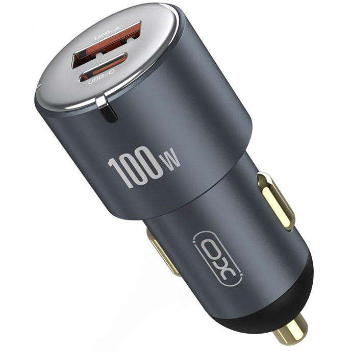 Φορτιστής αυτοκινήτου XO Design CC47, 100W, 3.25A, 1 x USB-A - 1 x USB-C, Γκρι