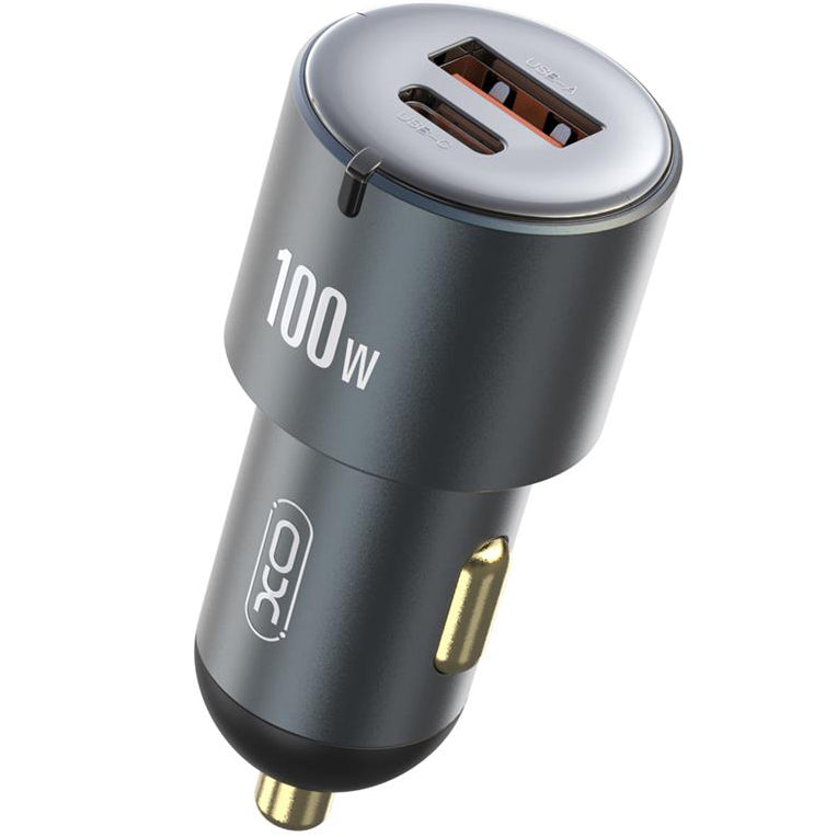 Φορτιστής αυτοκινήτου XO Design CC47, 100W, 3.25A, 1 x USB-A - 1 x USB-C, Γκρι