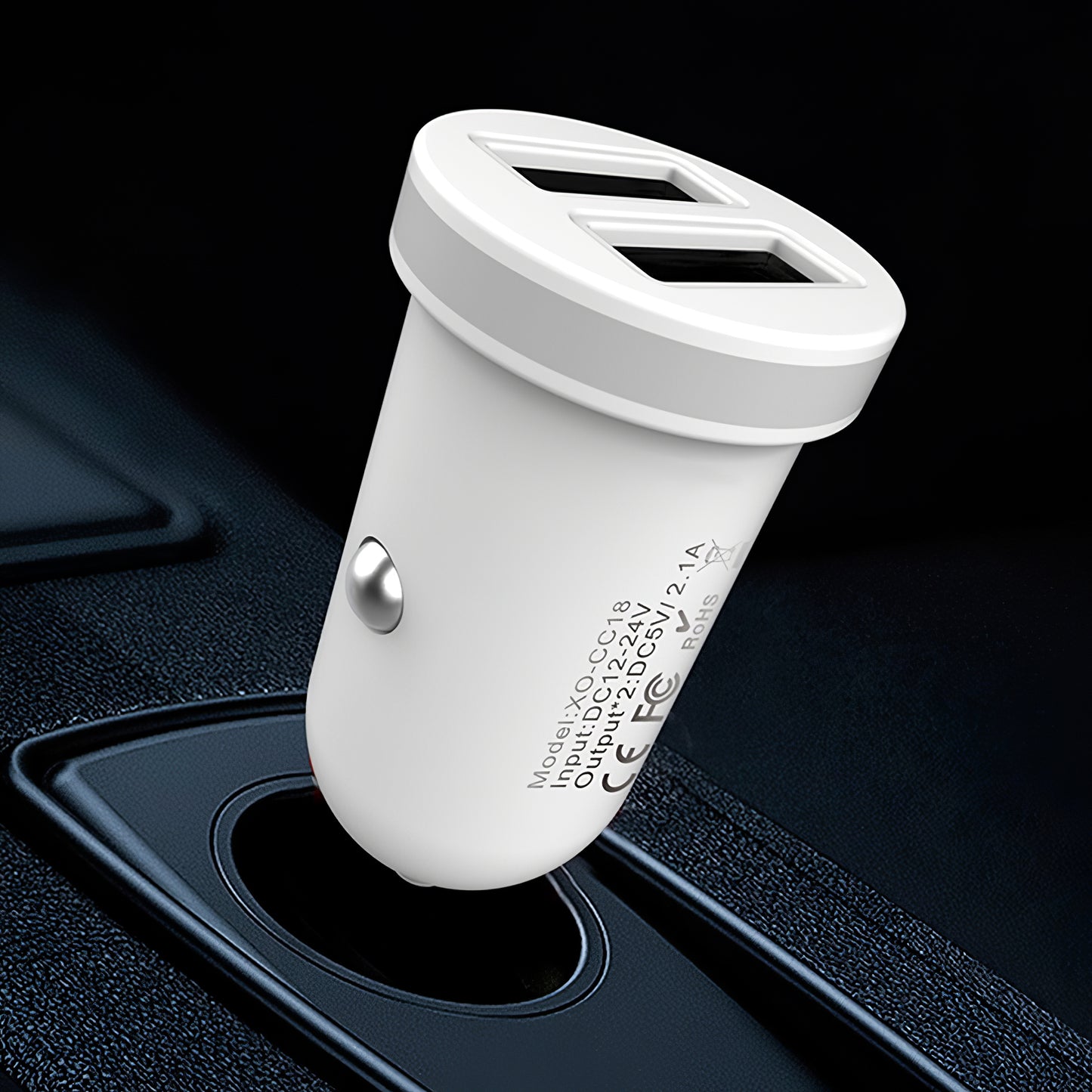 Φορτιστής Αυτοκινήτου XO Design CC-18, 10.5W, 2.1A, 2 x USB-A, Λευκό