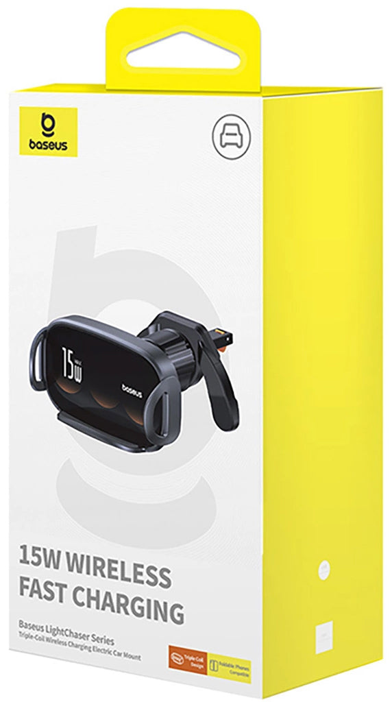 Ασύρματος Φορτιστής Αυτοκινήτου Baseus LightChaser, 15W, 1.67A, Μαύρος C40355901111-00