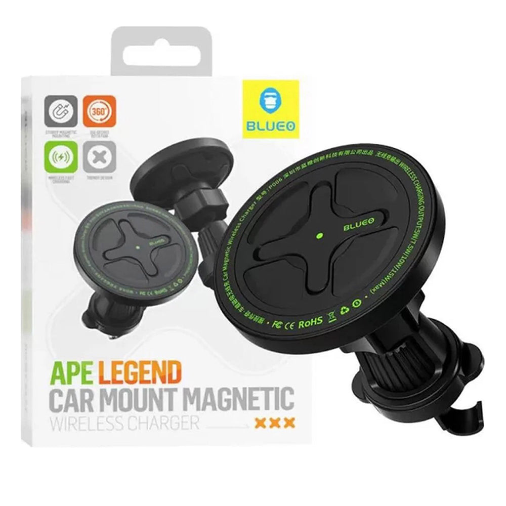Ασύρματος Φορτιστής Αυτοκινήτου Blueo Ape Legend, 15W, 1.67A, Μαύρο