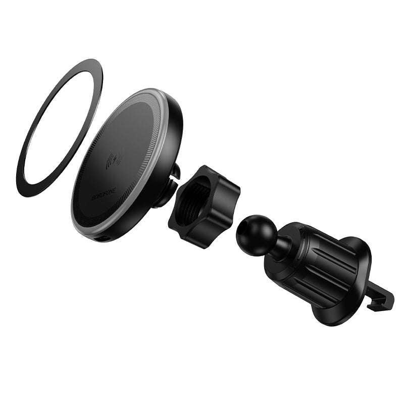 Ασύρματος Φορτιστής Αυτοκινήτου Borofone BH224 Flash, 15W, 1.67A, Μαύρο