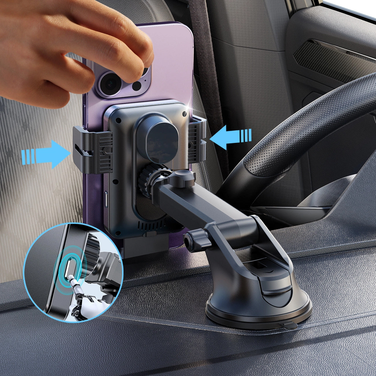 Ασύρματος Φορτιστής Αυτοκινήτου Joyroom JR-ZS219, 15W, 1.67A, Μαύρο