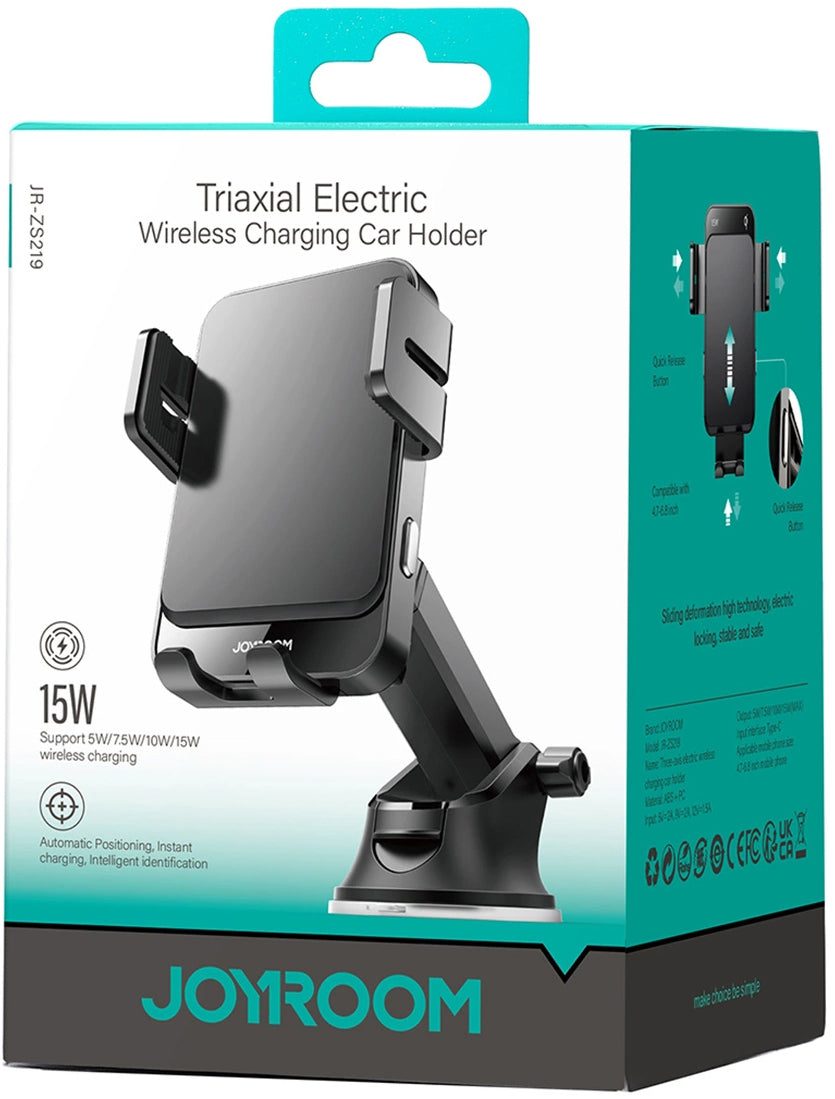 Ασύρματος Φορτιστής Αυτοκινήτου Joyroom JR-ZS219, 15W, 1.67A, Μαύρο