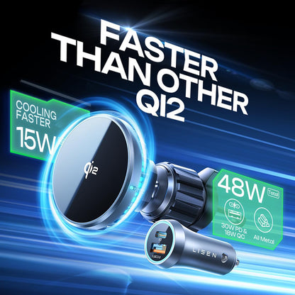 Ασύρματος Φορτιστής Αυτοκινήτου Lisen W701, 15W, 1.67A, Μαύρο YL0224060042