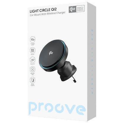 Ασύρματος Φορτιστής Αυτοκινήτου Proove Light Circle, 15W, 1.67A, Γκρι WHLC15010002