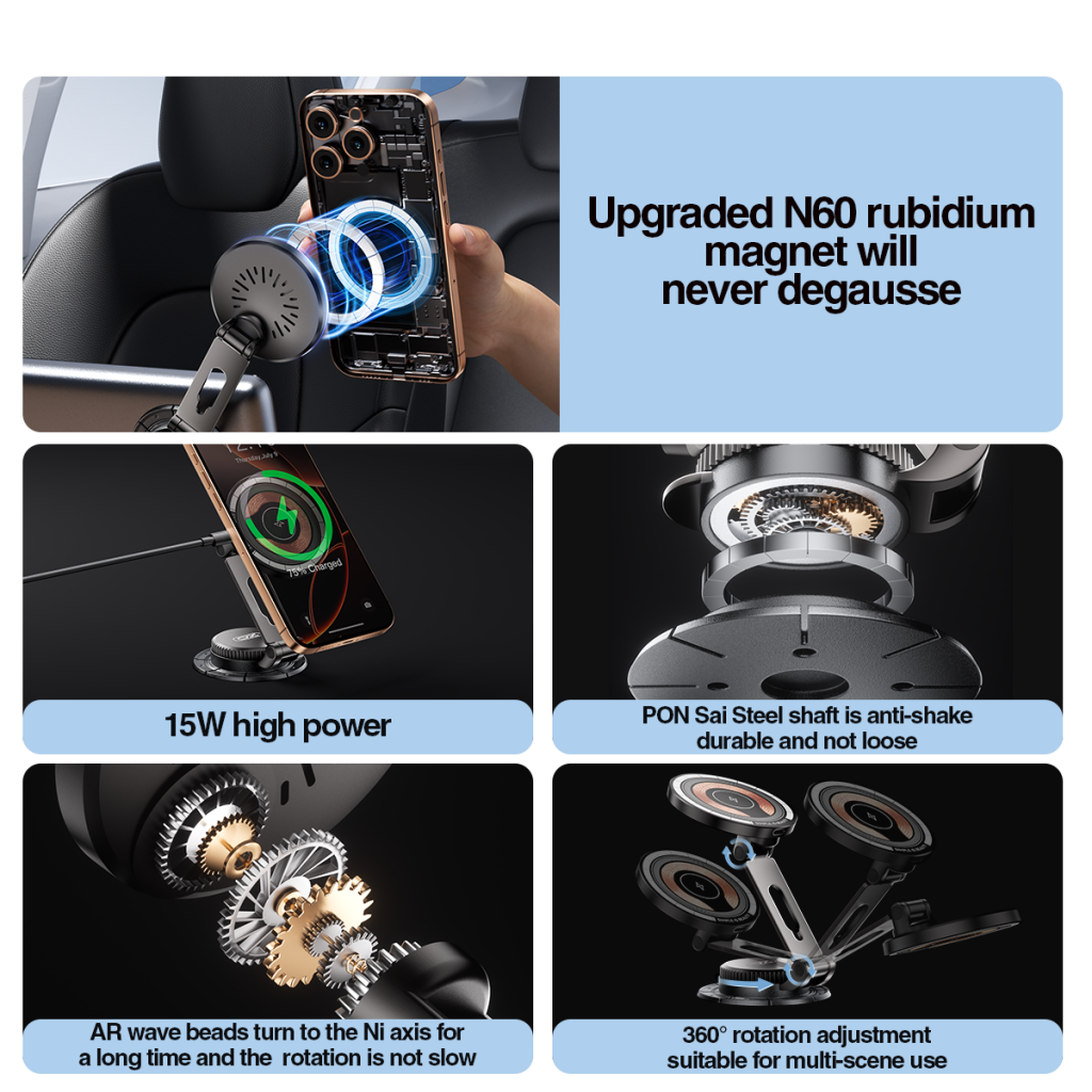 XO Design CX036 Wireless Car Charger, 15W, 1.67A, Black