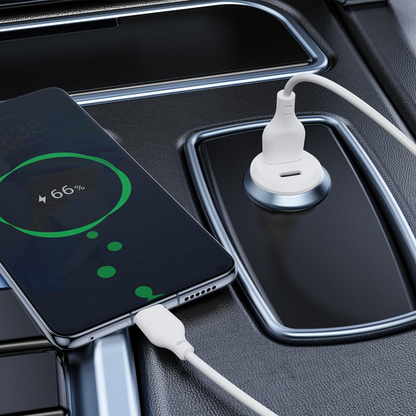 Φορτιστής Αυτοκινήτου XO Design CC69, 30W, 3A, 1 x USB-A - 1 x USB-C, Λευκό