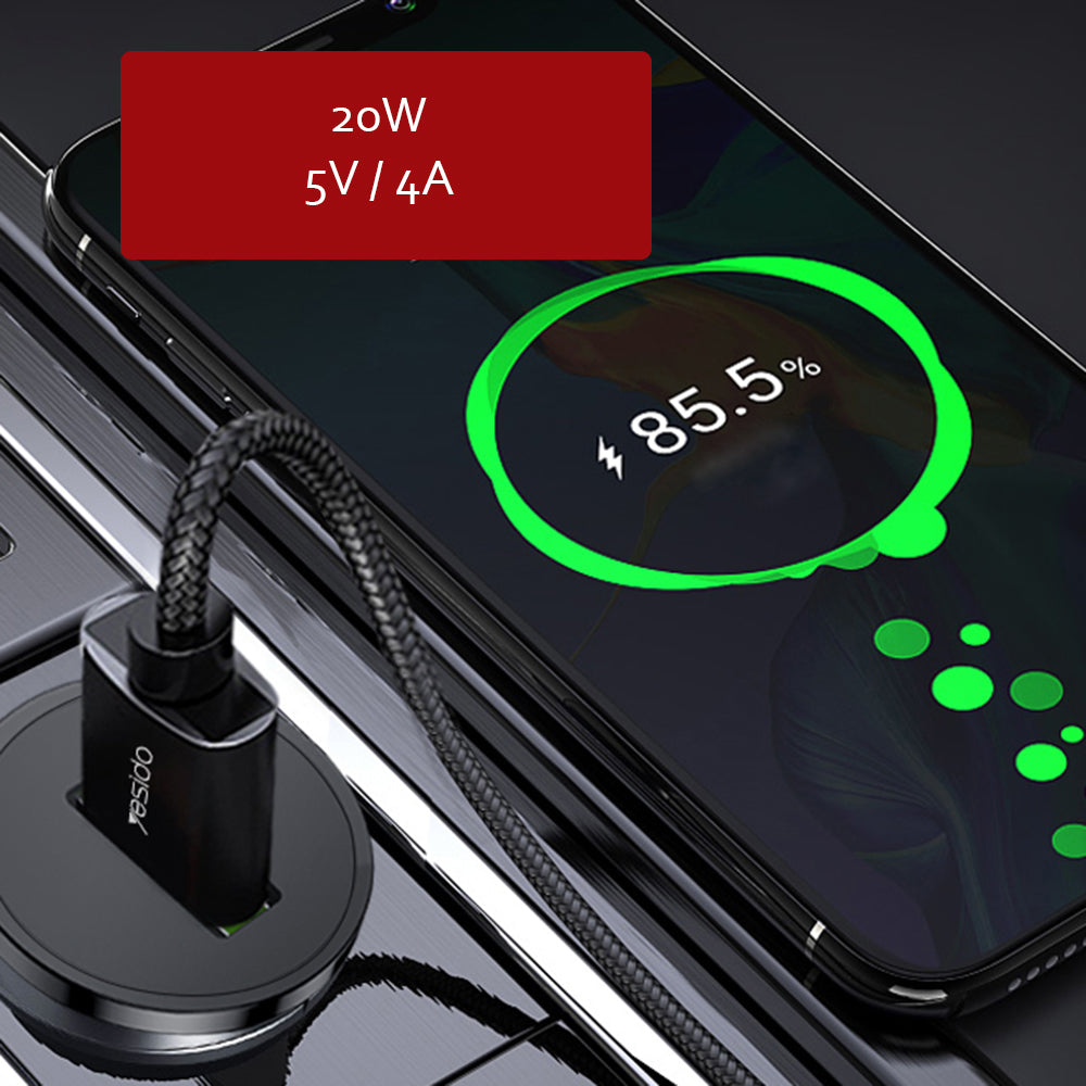 Φορτιστής Αυτοκινήτου Yesido Y38, 18W, 3A, 1 x USB-A, Μαύρο