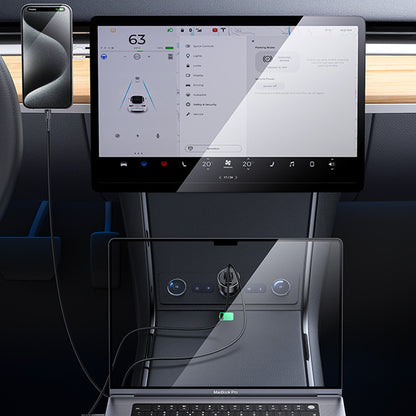 Φορτιστής Αυτοκινήτου Yesido Y65, 100W, 5A, 1 x USB-A - 1 x USB-C, Μαύρο