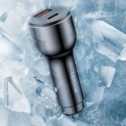 Φορτιστής Αυτοκινήτου Yesido Y65, 100W, 5A, 1 x USB-A - 1 x USB-C, Μαύρο