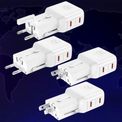 Φορτιστής Δικτύου 3MK Globe Travel, 45W, 3A, 2 x USB-C, Λευκό