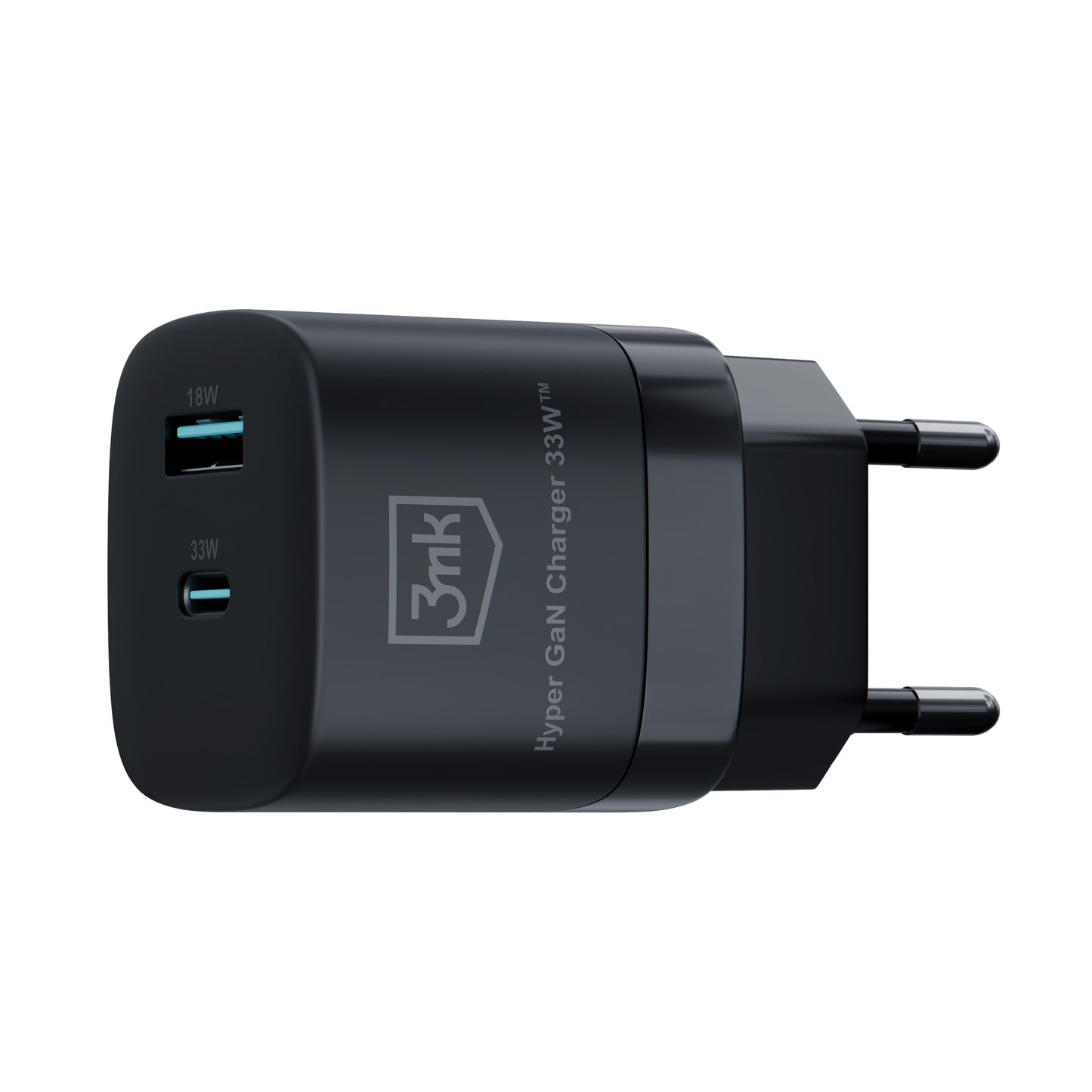 Φορτιστής δικτύου 3MK HyperCharger GaN, 33W, 3A, 1 x USB-A - 1 x USB-C, Μαύρο 