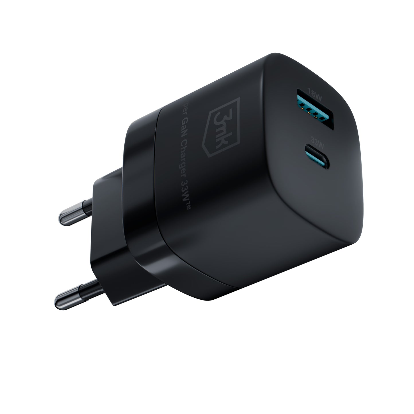 Φορτιστής δικτύου 3MK HyperCharger GaN, 33W, 3A, 1 x USB-A - 1 x USB-C, Μαύρο 