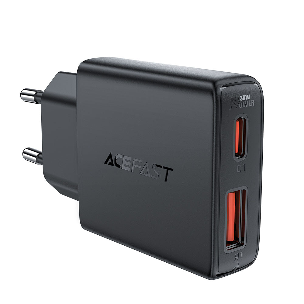 Φορτιστής Δικτύου Acefast A69, 30W, 3A, 1 x USB-A - 1 x USB-C, Μαύρο