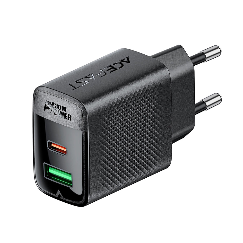 Φορτιστής Δικτύου Acefast A98, 30W, 3A, 1 x USB-A - 1 x USB-C, Μαύρο