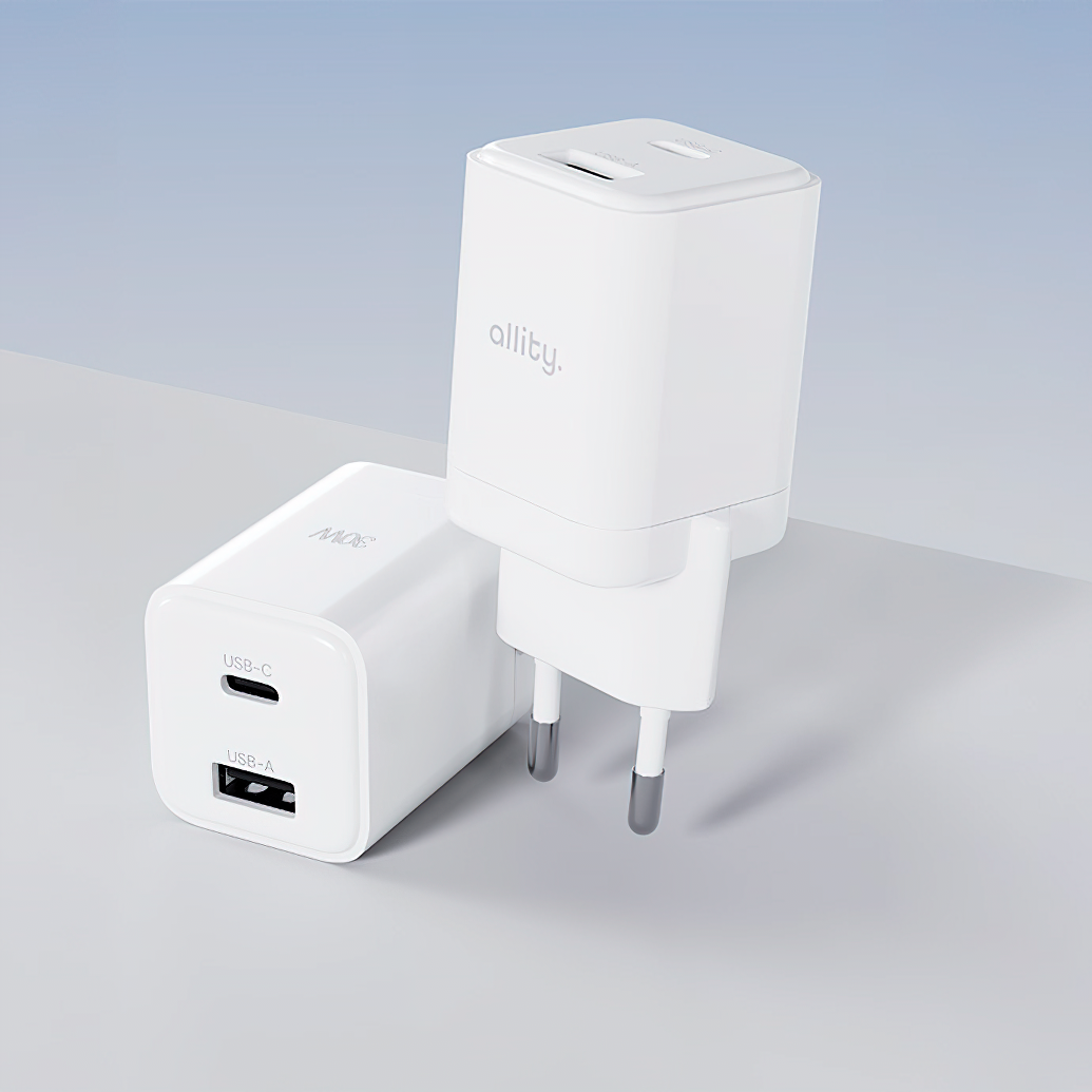 Φορτιστής Δικτύου Allity. ATC-01-30WAC Mini, 30W, 3A, 1 x USB-A - 1 x USB-C, Λευκό