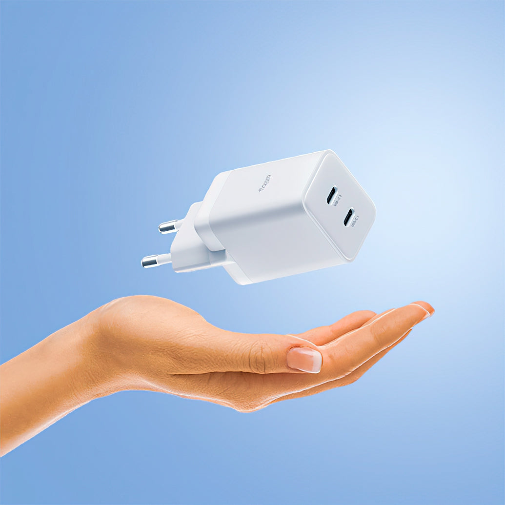 Φορτιστής Δικτύου Allity. ATC-01-45WCC Fast, 45W, 3A, 2 x USB-C, Λευκό