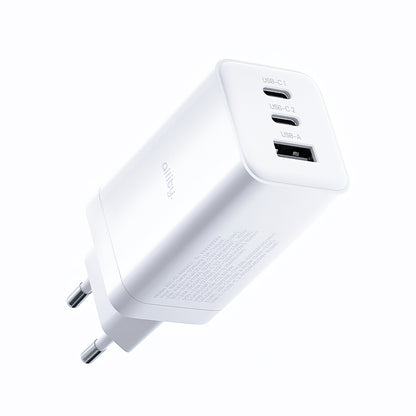 Φορτιστής Δικτύου Allity. ATC-01-65WACC Fast, 65W, 3.25A, 1 x USB-A - 2 x USB-C, Λευκό
