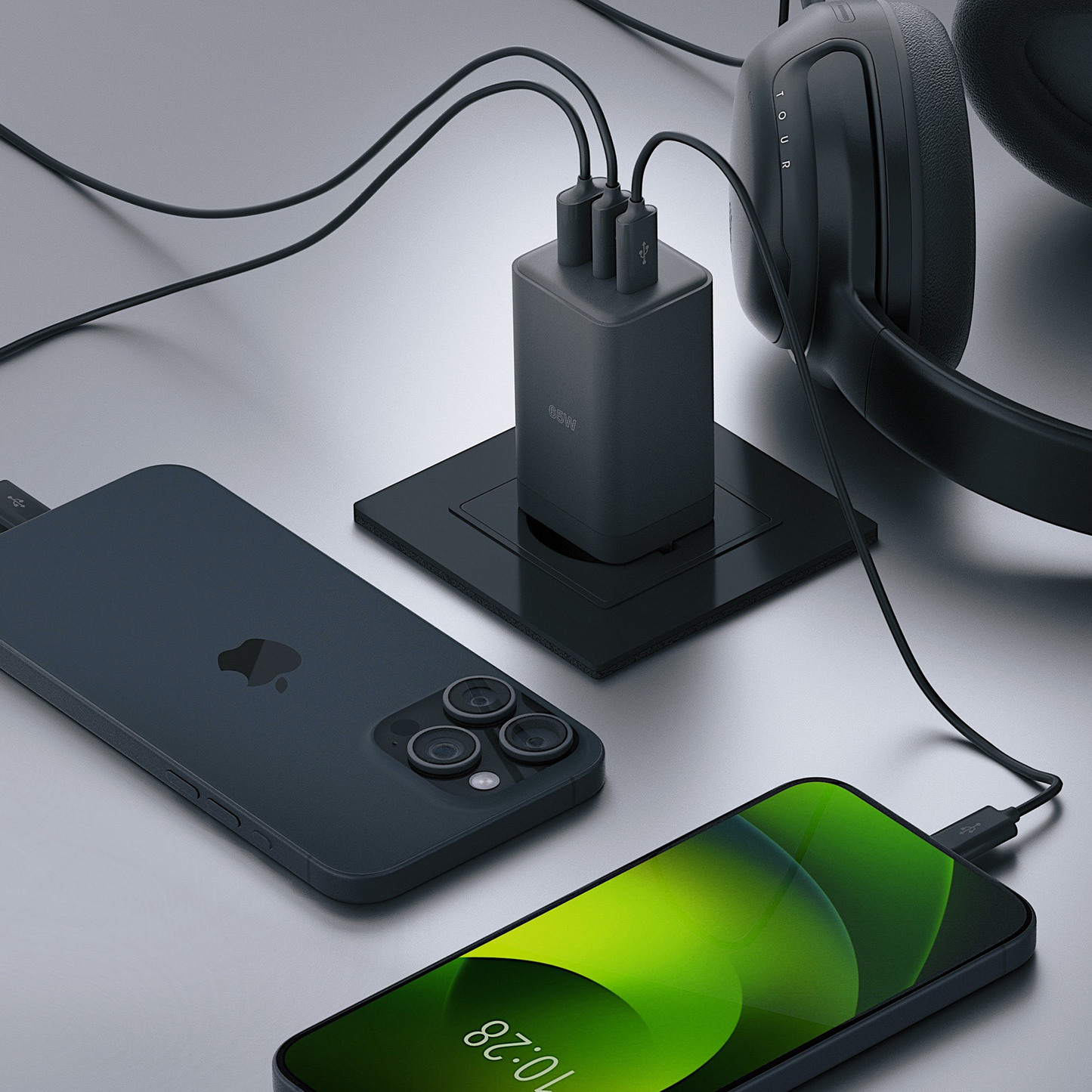Φορτιστής Δικτύου Allity. ATC-01-65WACC Fast, 65W, 3.25A, 1 x USB-A - 2 x USB-C, Μαύρο