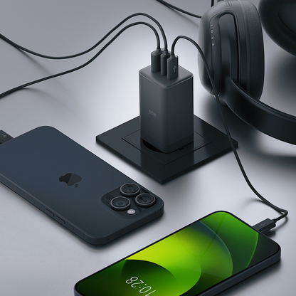 Φορτιστής Δικτύου Allity. ATC-01-65WACC Fast, 65W, 3.25A, 1 x USB-A - 2 x USB-C, Μαύρο