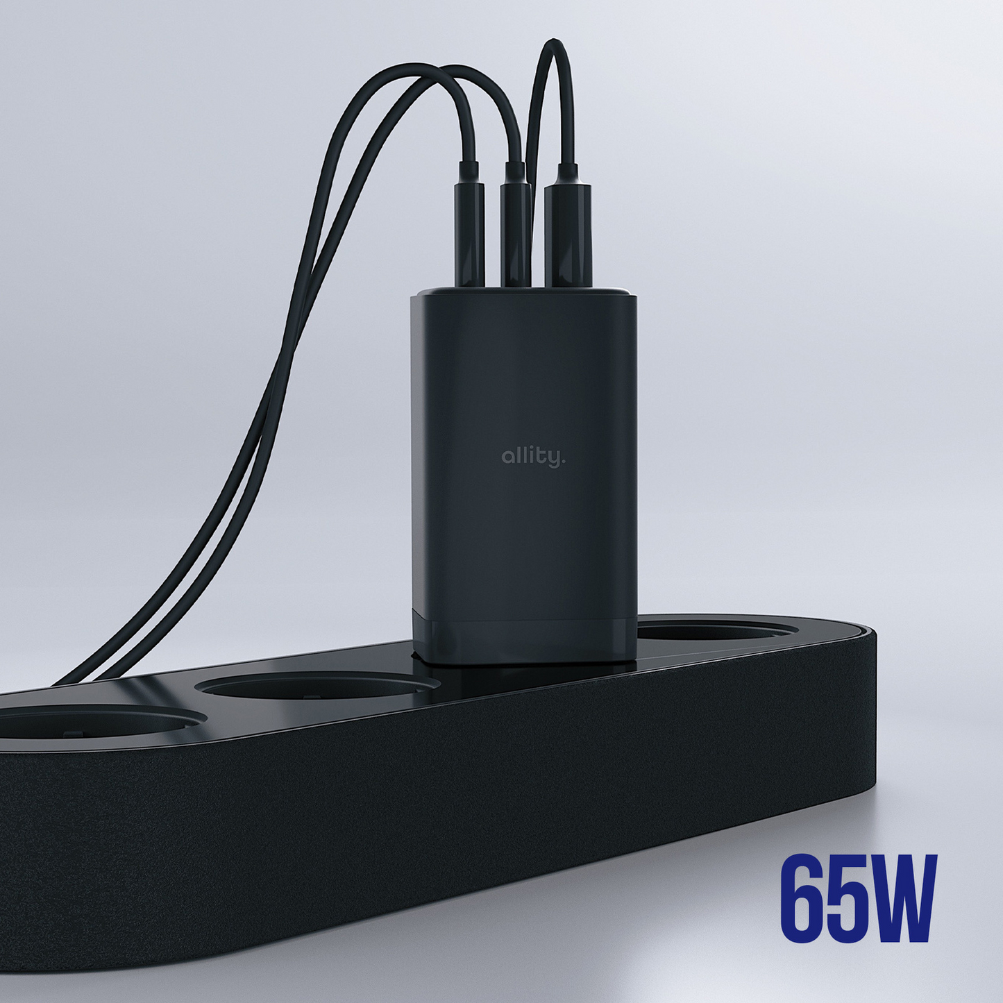 Φορτιστής Δικτύου Allity. ATC-01-65WACC Fast, 65W, 3.25A, 1 x USB-A - 2 x USB-C, Μαύρο
