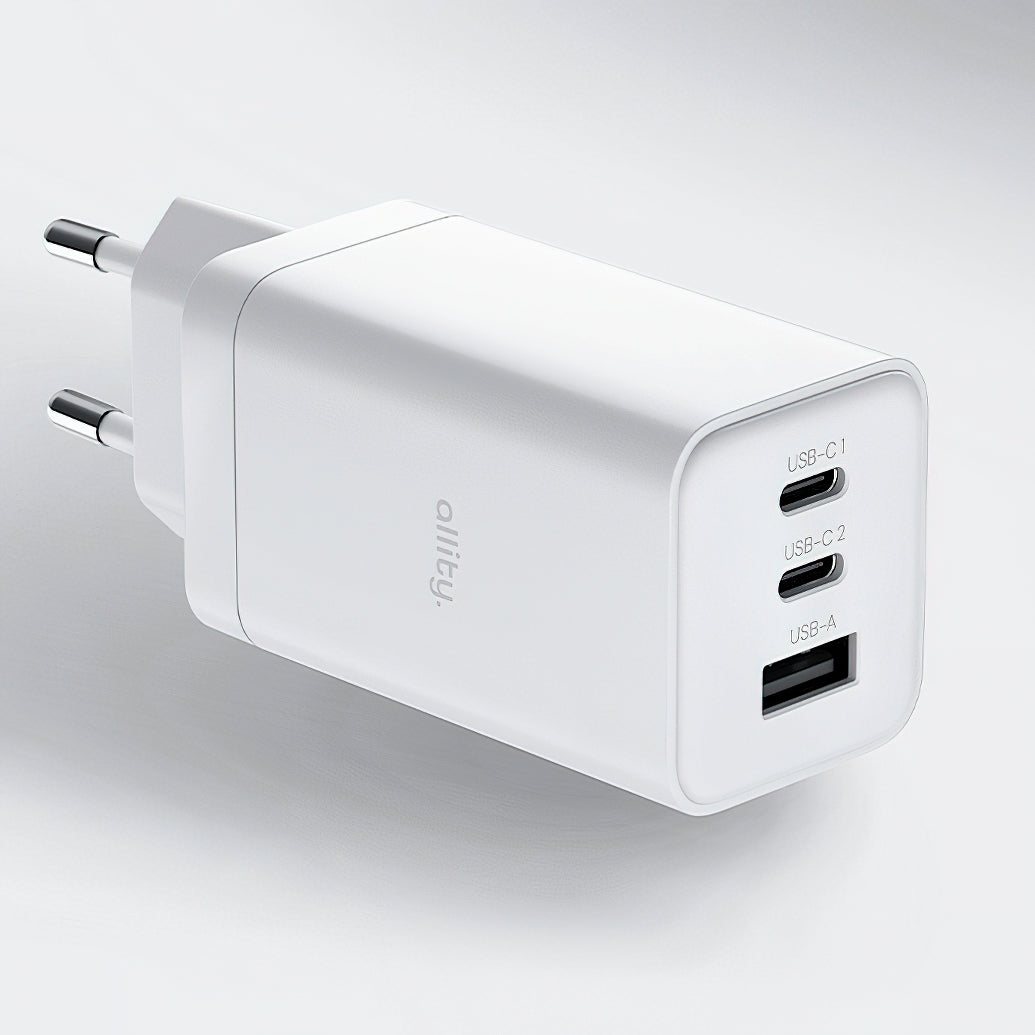 Φορτιστής Δικτύου Allity. ATC-01-65WACC Fast, 65W, 3.25A, 1 x USB-A - 2 x USB-C, Λευκό