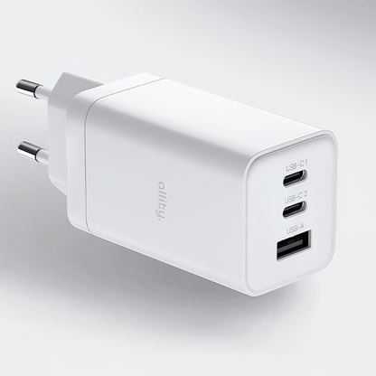 Φορτιστής Δικτύου Allity. ATC-01-65WACC Fast, 65W, 3.25A, 1 x USB-A - 2 x USB-C, Λευκό