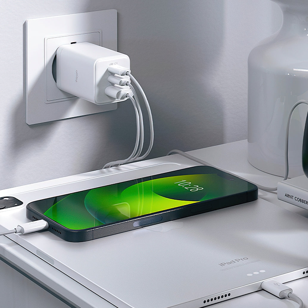 Φορτιστής Δικτύου Allity. ATC-01-65WACC Fast, 65W, 3.25A, 1 x USB-A - 2 x USB-C, Λευκό