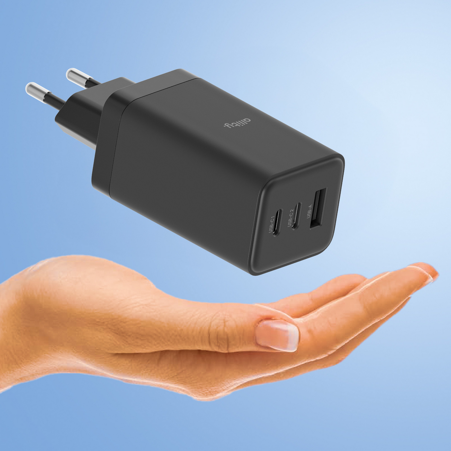 Φορτιστής Δικτύου Allity. ATC-01-65WACC Fast, 65W, 3.25A, 1 x USB-A - 2 x USB-C, Μαύρο