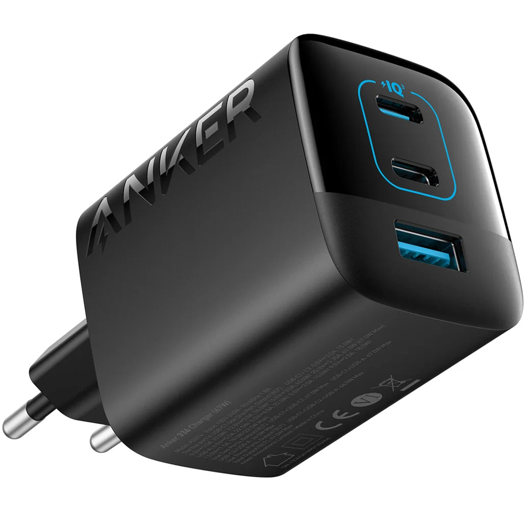 Φορτιστής δικτύου Anker 336, 67W, 3.25A, 1 x USB-A - 2 x USB-C, Μαύρο A2674G11 A2674G11 