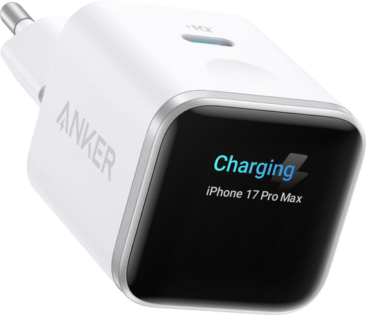 Anker Nano Display Wall Charger, 45W, 3A, 1 x USB-C, White A121DG21