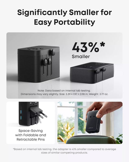 Φορτιστής Δικτύου Anker Nano Travel, 20W, 3A, 2 x USB-A - 2 x USB-C, Μαύρος A9215H11