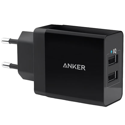 Φορτιστής δικτύου Anker PowerPort, 24W, 2,4A, 2 x USB-A, μαύρο A2021L11 