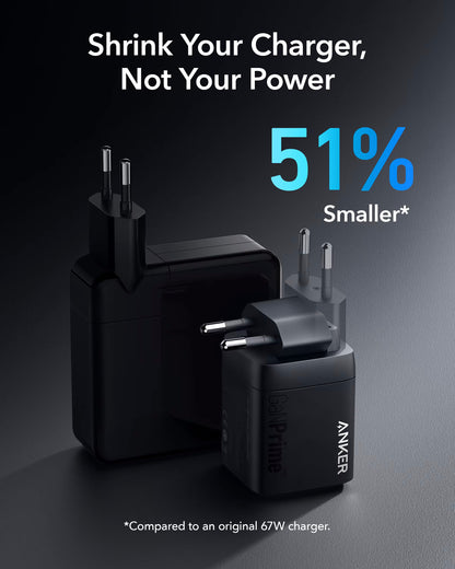 Φορτιστής δικτύου Anker Prime, 67W, 5A, 1 x USB-A - 2 x USB-C, μαύρο A2669313 