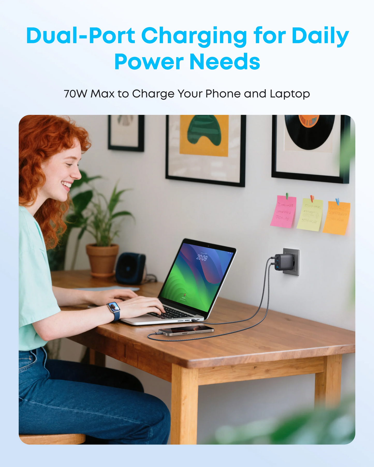 Φορτιστής Δικτύου Anker Zolo, 70W, 1 x USB-A - 3 x USB-C, Μαύρο A121CG11