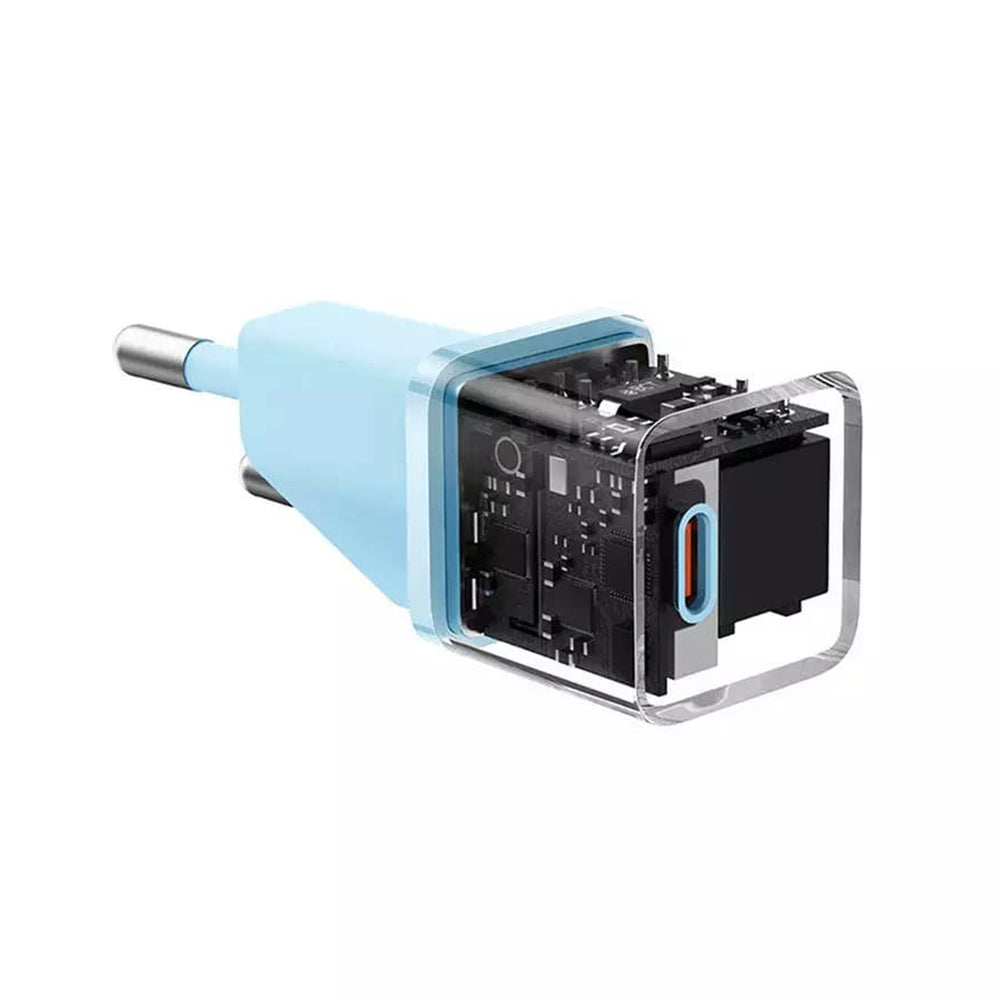 Φορτιστής Δικτύου Baseus GaN Mini 1C, 20W, 3A, 1 x USB-C, Μπλε CCGN050103