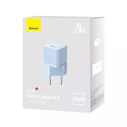 Φορτιστής Δικτύου Baseus GaN Mini 1C, 20W, 3A, 1 x USB-C, Μπλε CCGN050103