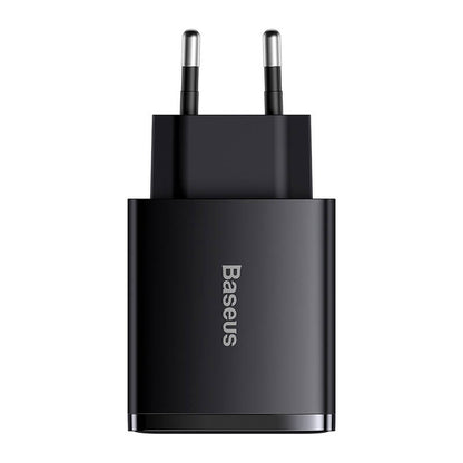 Συμπαγής φορτιστής δικτύου Baseus, 30W, 3A, 1 x USB-C - 2 x USB-A, Μαύρο CCXJ-E01