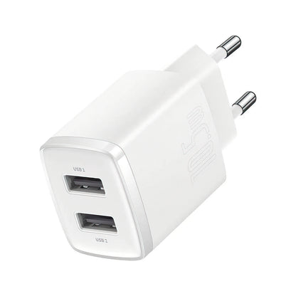 Φορτιστής Δικτύου Baseus Compact, 10.5W, 2.1A, 2 x USB-A, Λευκό CCXJ010202