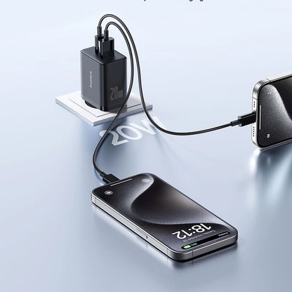 Φορτιστής Δικτύου Baseus Cube, 20W, 3A, 1 x USB-A - 1 x USB-C, Μαύρο P10111403113-00