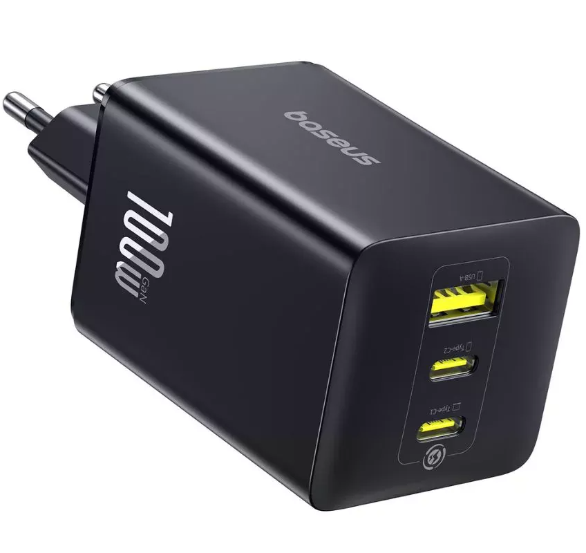 Φορτιστής Δικτύου Baseus EnerFill FE11, 100W, 5A, 1 x USB-A - 2 x USB-C, Γκρι P10182102123