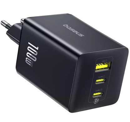 Φορτιστής Δικτύου Baseus EnerFill FE11, 100W, 5A, 1 x USB-A - 2 x USB-C, Γκρι P10182102123