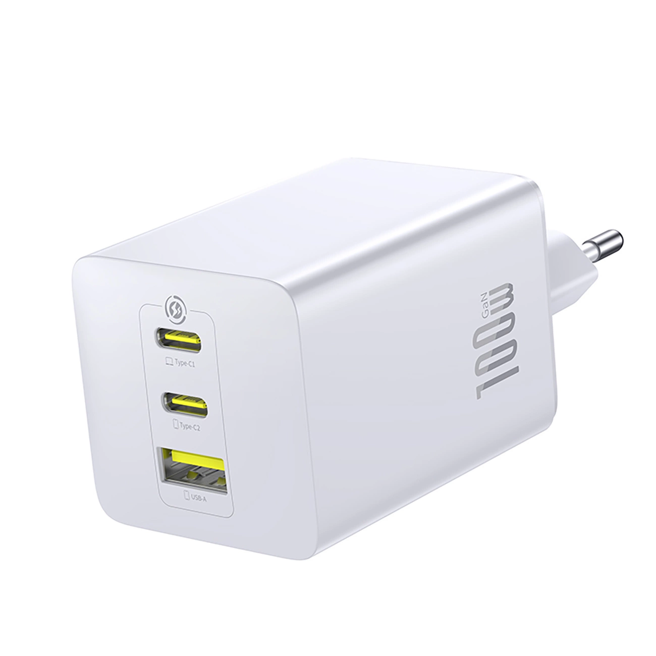 Φορτιστής Δικτύου Baseus EnerFill FE11, 100W, 5A, 1 x USB-A - 2 x USB-C, Λευκό P10182102213-00