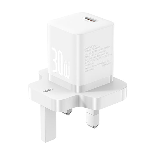 Φορτιστής Δικτύου Baseus GaN5 UK, 30W, 3A, 1 x USB-C, Λευκό P10110906213-00