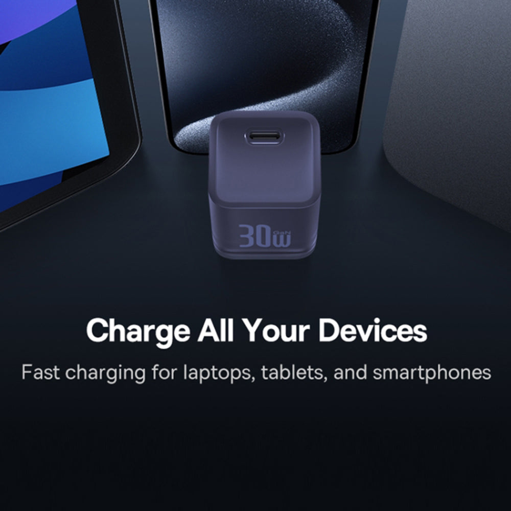 Φορτιστής Δικτύου Baseus GaN5S, 30W, 3A, 1 x USB-C, Μωβ P10162504523-00
