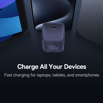 Φορτιστής Δικτύου Baseus GaN5S, 30W, 3A, 1 x USB-C, Μωβ P10162504523-00
